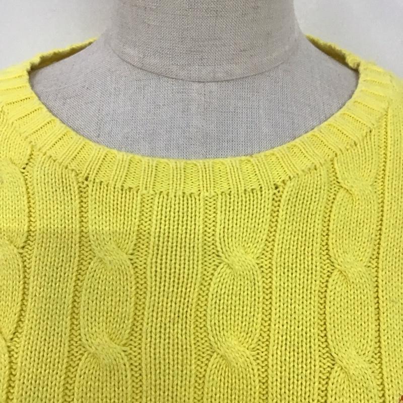 ポロラルフローレン POLO RALPH LAUREN ニット、セーター 長袖 M 無地 黄 / イエロー / レディース USED 古着 中古 10125021