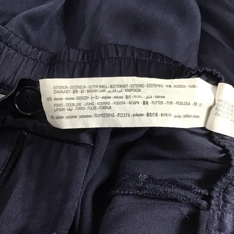 ザラ ZARA パンツ スラックス 9479 076 401 イージーパンツ ワイドパンツ S 無地 紺 / ネイビー / レディース USED 古着 中古 10139248