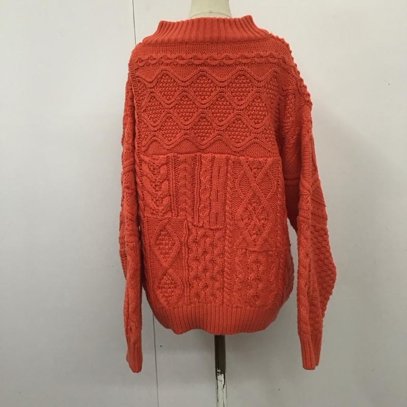 ニコアンド niko and... ニット、セーター 長袖 長袖 M 総柄 橙 / オレンジ /  レディース USED 古着 中古 10111515