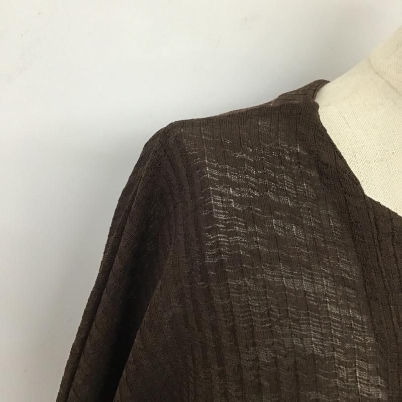 ザラ ZARA カットソー 長袖 胸ポケット 裾ギャザー 前ボタン S 無地 茶 / ブラウン /  レディース USED 古着 中古 10107155