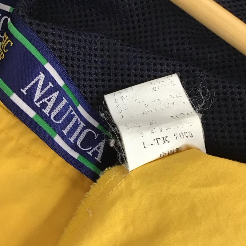 ノーティカ NAUTICA ジャケット、上着 ジャンパー、ブルゾン ジップアップジャケット ナイロンジャケット アウター L ロゴ、文字 紺 / ネイビー / X 黄 / イエロー / メンズ USED 古着 中古 10131633