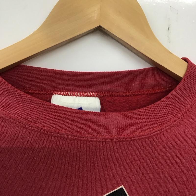 アディダス adidas トレーナー 長袖 長袖トレーナー スウェット クルーネック プルオーバー L ロゴ、文字 えんじ / ワインレッド / メンズ USED 古着 中古 10135728