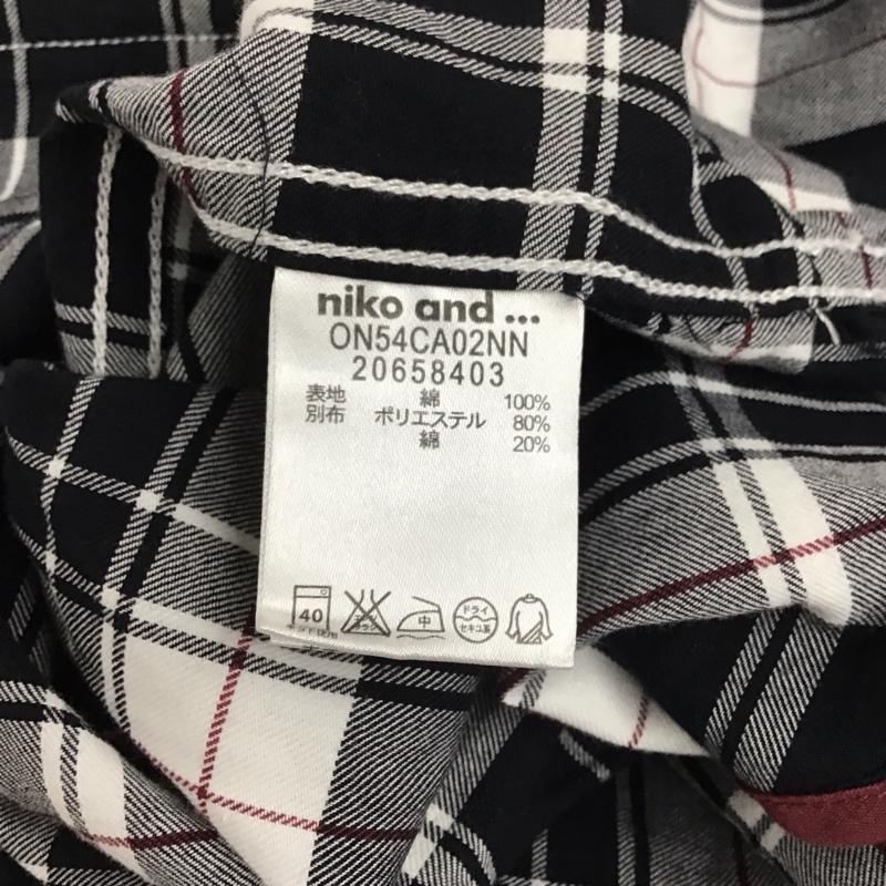 ニコアンド niko and... シャツ、ブラウス 長袖 M チェック 白 / ホワイト / X 黒 / ブラック / レディース USED 古着 中古 10134201