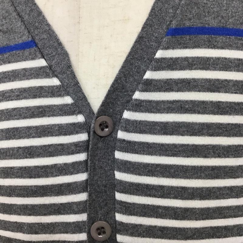 ユニフォームエクスペリメント uniform experiment カーディガン 長袖 長袖カーディガン 長袖カットソー ノーカラージャケット 前開カーディガン 3 ボーダー柄 マルチカラー / マルチカラー / メンズ USED 古着 中古 10114709