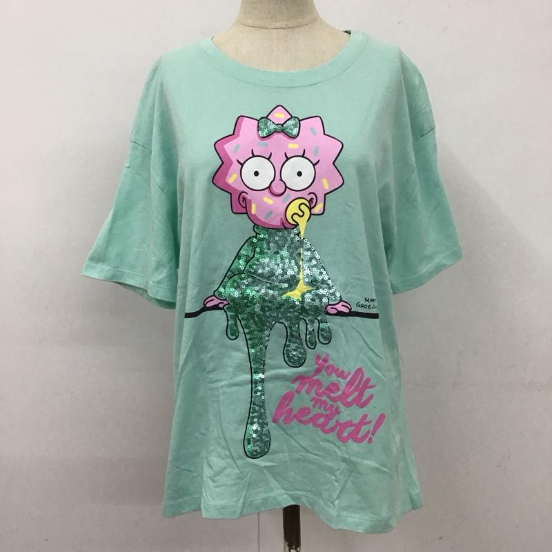 ザラ ZARA Tシャツ 半袖 半袖カットソー プリントTシャツ クルーネックカットソー L プリント 緑 / グリーン / レディース USED 古着 中古 10110450