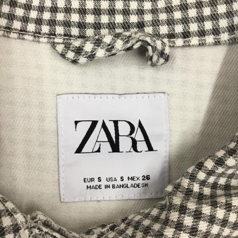 ザラ ZARA ジャケット、上着 ジャケット、ブレザー カジュアルジャケット カラージャケット ポケットジャケット アウター S チェック 白 / ホワイト / X 黒 / ブラック / レディース USED 古着 中古 10115791