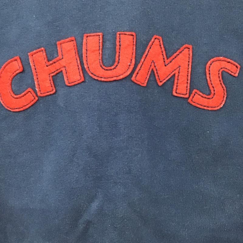 チャムス CHUMS パーカー 長袖 XL ロゴ、文字 紺 / ネイビー /  メンズ USED 古着 中古 10128498