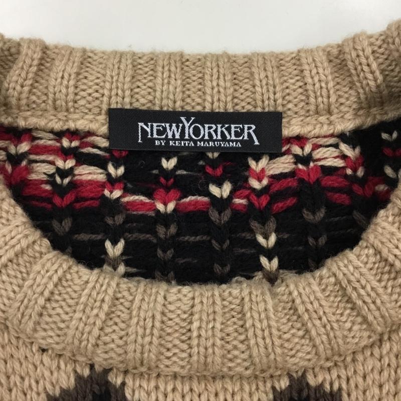 ニューヨーカー NEWYORKER ニット、セーター 長袖 長袖ニットカットソー ニット セーター クルーネックニット M 総柄 マルチカラー / マルチカラー /  メンズ USED 古着 中古 10113287