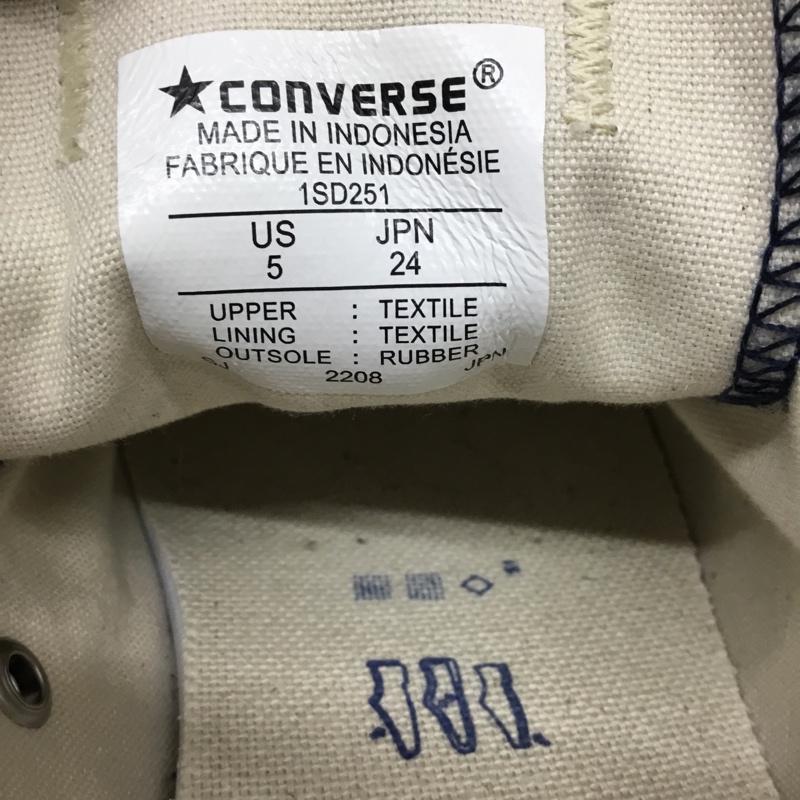 コンバース CONVERSE スニーカー スニーカー 1SD251 ローカット 24cm 24.0cm ロゴ、文字 紺 / ネイビー / X アイボリー / アイボリー / レディース USED 古着 中古 10108848