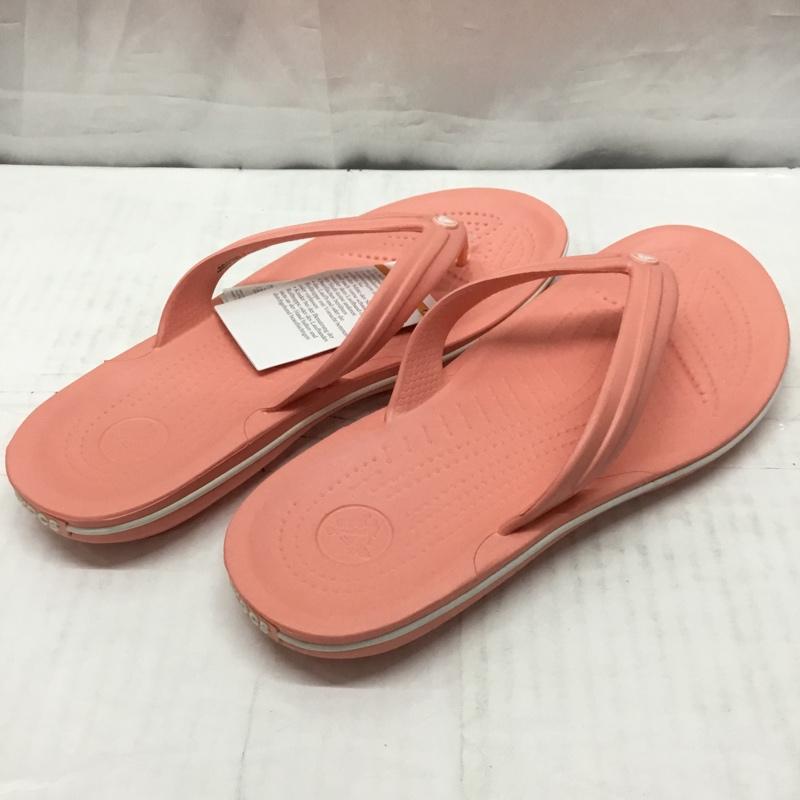 クロックス crocs サンダル サンダル 11033-6KP Crocband Flip 24cm ビーチサンダル 24.0cm ワンポイント 桃 / ピンク / レディース USED 古着 中古 10110656