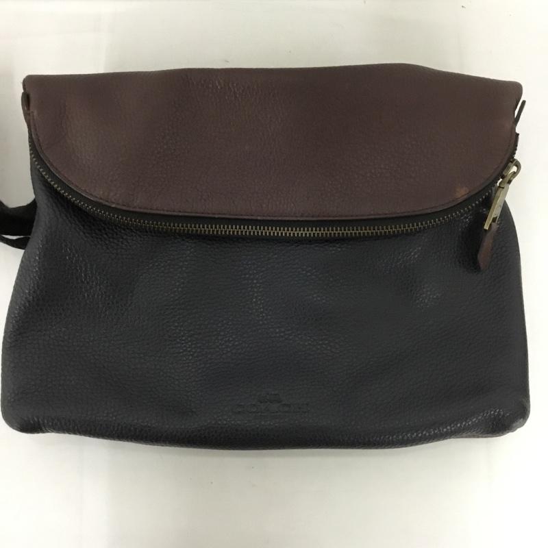 コーチ COACH ショルダーバッグ ショルダーバッグ F1420 71563 2トーン レザー ロゴ、文字 黒 / ブラック / X 茶 / ブラウン / レディース USED 古着 中古 10128310