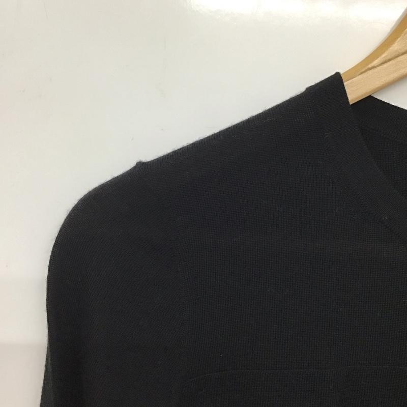 セオリー theory カーディガン 長袖 03-4303749 ウール クルーネック 38 無地 黒 / ブラック / レディース USED 古着 中古 10133737