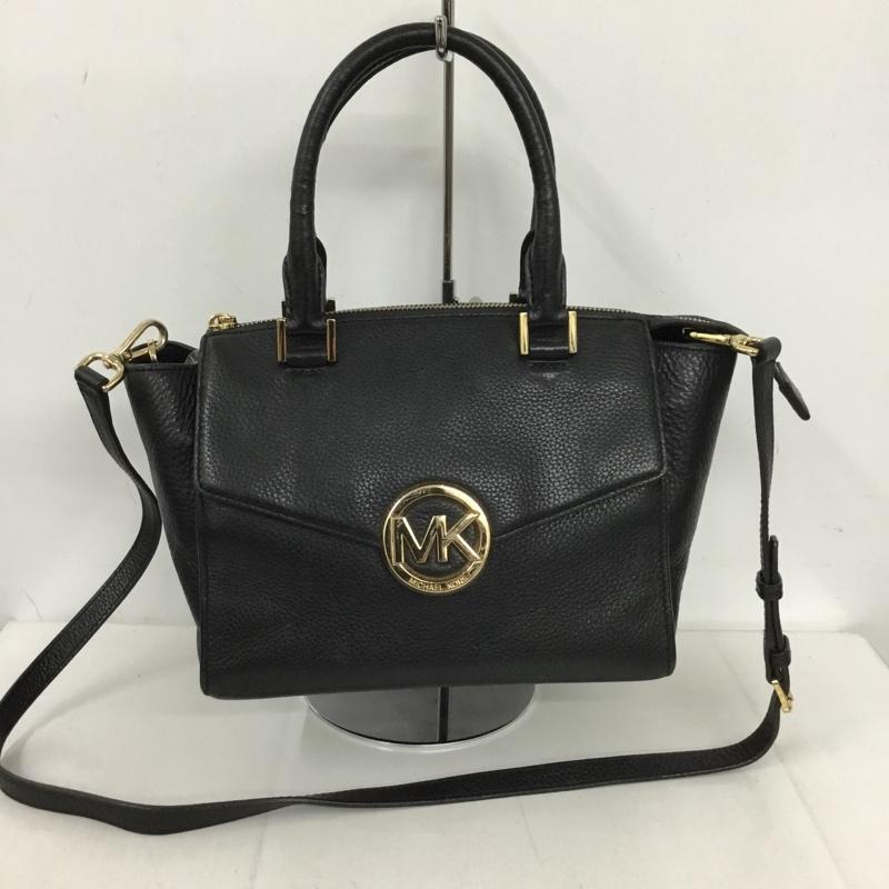マイケルコース MICHAEL KORS ハンドバッグ ハンドバッグ ショルダーバッグ 2WAY ロゴ、文字 黒 / ブラック / X 金 / ゴールド / レディース USED 古着 中古 10128992