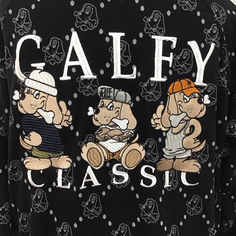 ガルフィー GALFY セットアップ セットアップ セットアップ ジャージ ジップアップジャケット ワイドパンツ 2点セット L プリント 黒 / ブラック / レディース USED 古着 中古 10138405
