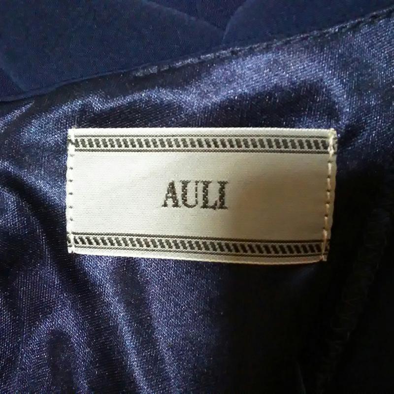 アウリィ AULI ワンピース ひざ丈スカート 無地 紺 / ネイビー / レディース USED 古着 中古 10013161
