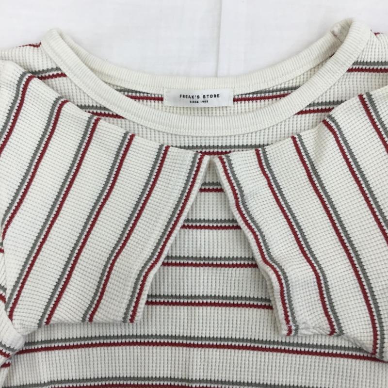 フリークスストア FREAK S STORE カットソー 半袖 FREE ボーダー柄 ベージュ / ベージュ / X 赤 / レッド / X 緑 / グリーン / レディース USED 古着 中古 10139202