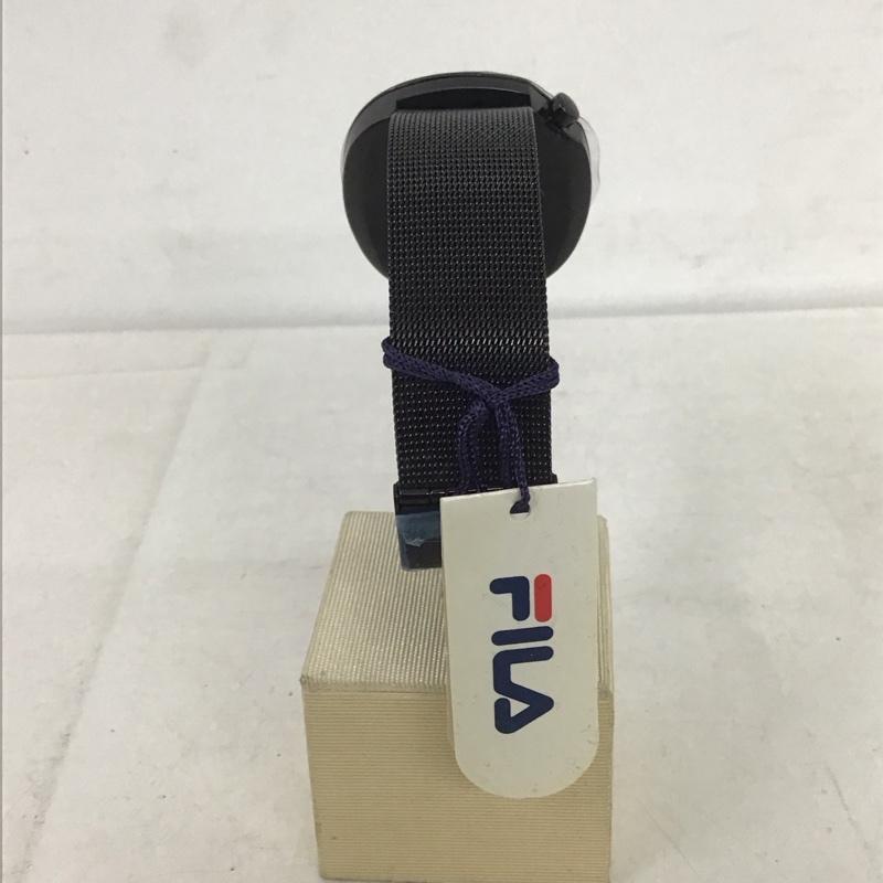 フィラ FILA 腕時計 アナログ(クォーツ式) 38-162 箱有 ロゴ、文字 黒 / ブラック / レディース USED 古着 中古 10134105