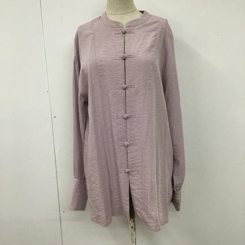 アルシーヴ archives カットソー 長袖 長袖シャツ ノーカラーシャツ 前開きシャツ M 無地 紫 / パープル / レディース USED 古着 中古 10117305