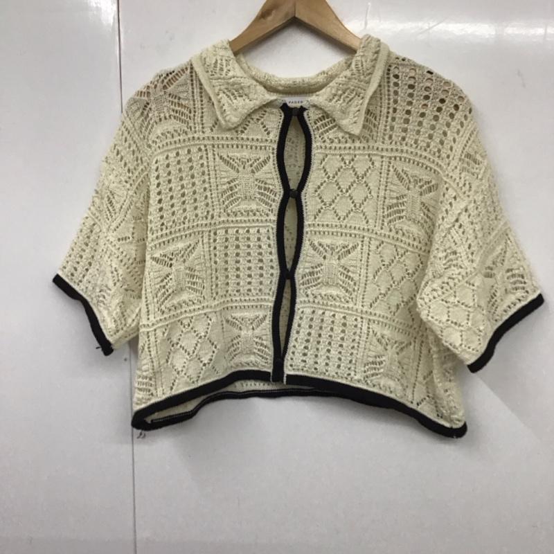 ページボーイ PAGEBOY シャツ、ブラウス 半袖 PB360115CF クロシェライクシャツカーディガン FREE 無地 オフホワイト / オフホワイト / レディース USED 古着 中古 10131622