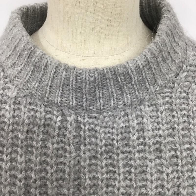 ザラ ZARA ニット、セーター 長袖 長袖ニットカットソー クルーネック セーター L 無地 灰 / グレー / レディース USED 古着 中古 10125988