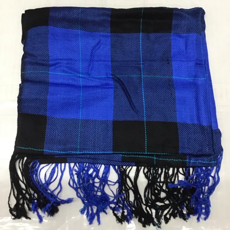 ビームス BEAMS ストール ストール一般 マフラー チェック柄 チェック 黒 / ブラック / X 青 / ブルー / メンズ USED 古着 中古 10108636