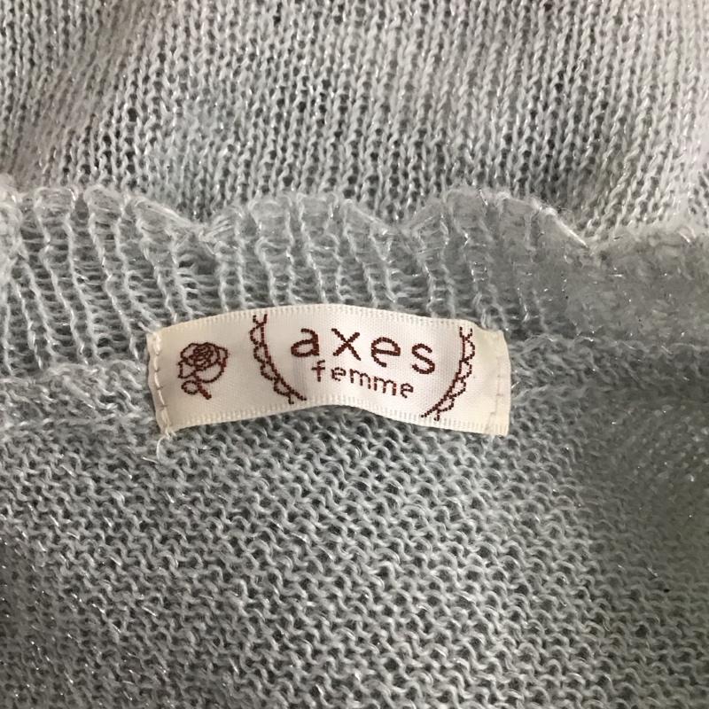 アクシーズファム axes femme ニット、セーター 長袖 ZA131X39 シルバーラメシアーニット FREE 無地 薄緑 / ライトグリーン / レディース USED 古着 中古 10108194