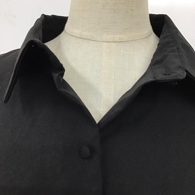 ザラ ZARA シャツ、ブラウス 長袖 8351 249 800 シャーリング XL 無地 黒 / ブラック / レディース USED 古着 中古 10112047