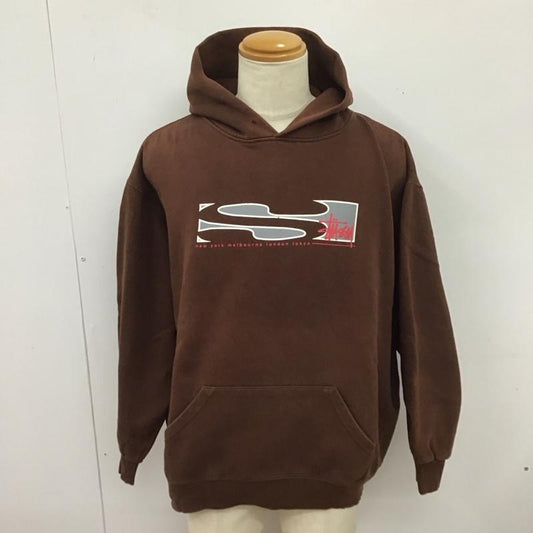 ステューシー STUSSY パーカー 長袖 長袖パーカー プルオーバーパーカー スウェット L ロゴ、文字 茶 / ブラウン /  メンズ USED 古着 中古 10125286