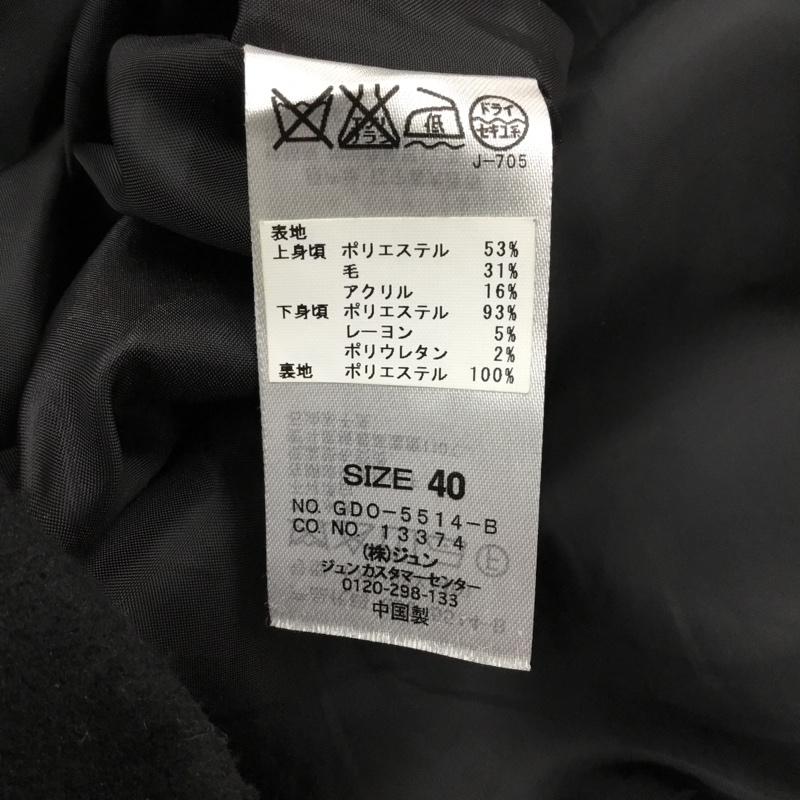 ロペピクニック ROPE PICNIC コート コート一般 GDO-5514-B 2WAY ノーカラー ジャケット 40 無地 黒 / ブラック / レディース USED 古着 中古 10107305