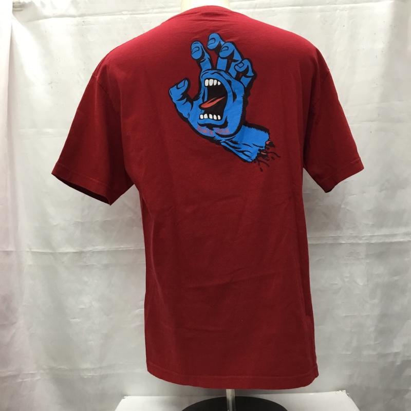 サンタクルーズ SANTA CRUZ Tシャツ 半袖 半袖カットソー プリントTシャツ クルーネックカットソー NHSボディ 90S 00S L ロゴ、文字 赤 / レッド / メンズ USED 古着 中古 10106473