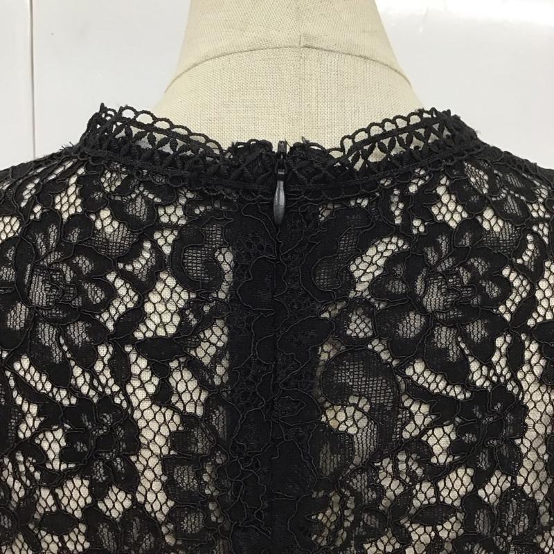 ザラ ZARA カットソー 長袖 M レース柄 黒 / ブラック /  レディース USED 古着 中古 10113481