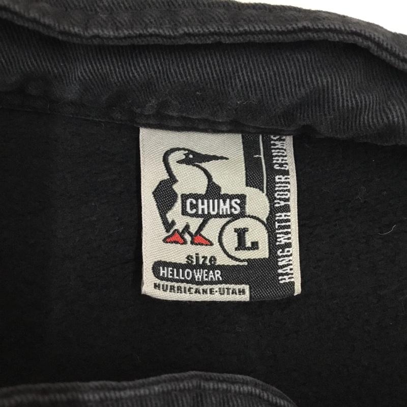 チャムス CHUMS トレーナー 長袖 長袖スウェット 長袖トレーナー ヘンリーネック 長袖カットソー L 無地 黒 / ブラック /  メンズ USED 古着 中古 10118630