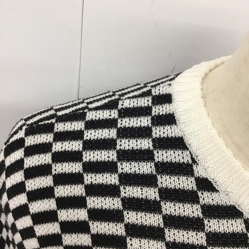 シュプリーム Supreme ニット、セーター 長袖 20SS BackLogoSweater 長袖ニットカットソー セーター L チェック 白 / ホワイト / X 黒 / ブラック / メンズ USED 古着 中古 10115394