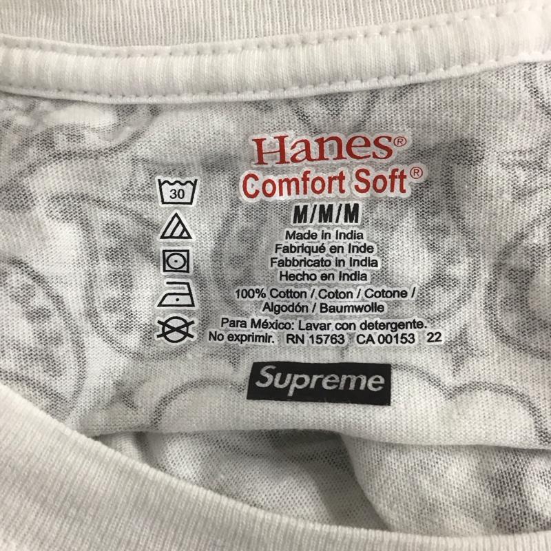 シュプリーム Supreme Tシャツ 半袖 22FW シュプリームxへインズバンダナ柄Tシャツ 半袖カットソー クルーネックカットソー M バンダナ柄 白 / ホワイト / X 黒 / ブラック / メンズ USED 古着 中古 10106609