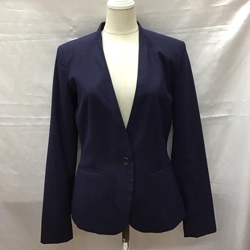 ザラ ZARA ジャケット、上着 ジャケット、ブレザー 2753 121 401 ノーカラー 34 チェック 紺 / ネイビー / レディース USED 古着 中古 10115875