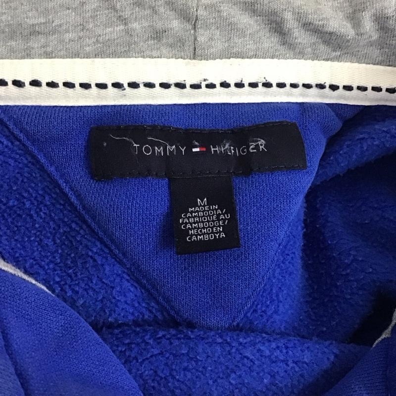 トミーヒルフィガー TOMMY HILFIGER パーカー 長袖 ジップアップアップパーカー 長袖パーカー スウェット M ロゴ、文字 青 / ブルー /  メンズ USED 古着 中古 10125290
