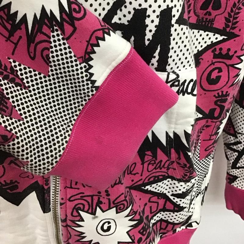 ステューシー STUSSY パーカー 長袖 ジップアップパーカー 長袖パーカー カジュアルジャケット XL プリント マルチカラー / マルチカラー /  メンズ USED 古着 中古 10125550