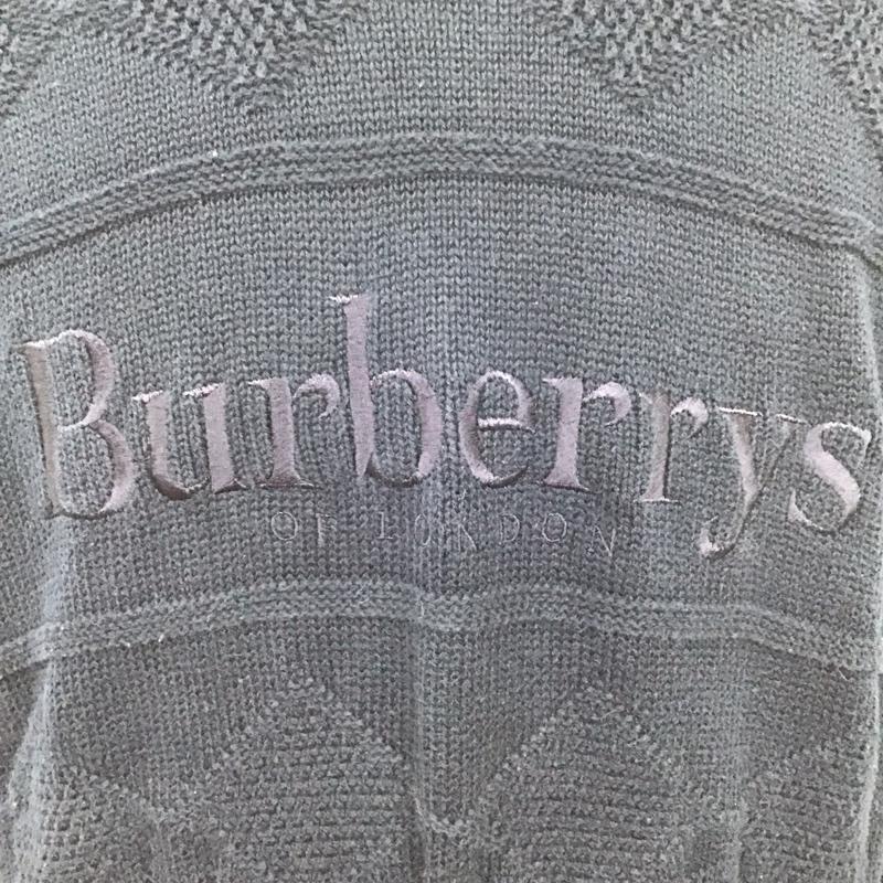 バーバリーズ BURBERRYS ニット、セーター 長袖 長袖ニットカットソー ニット セーター クルーネックニット L ロゴ、文字 紺 / ネイビー / メンズ USED 古着 中古 10115358