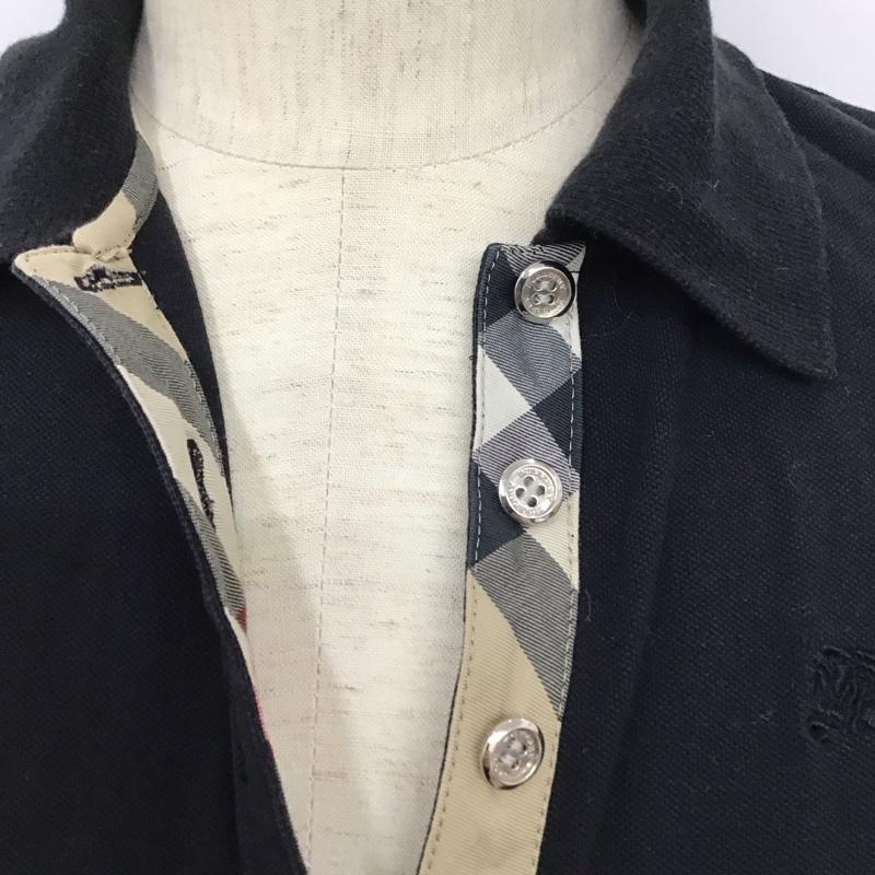 バーバリー BURBERRY ポロシャツ 半袖 1 無地 黒 / ブラック / レディース USED 古着 中古 10127754