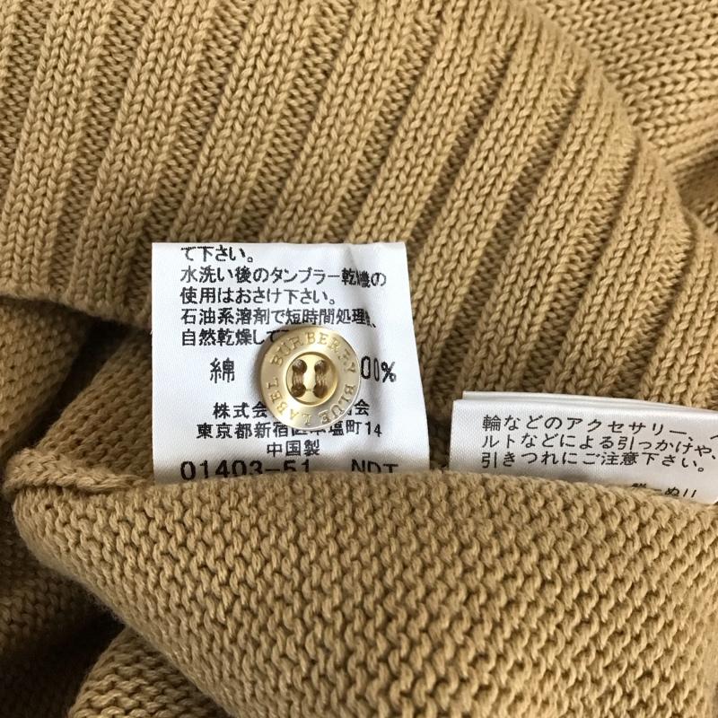 バーバリーブルーレーベル BURBERRY BLUE LABEL ニット、セーター 半袖 半袖ニットカットソー クルーネックカットソー 半袖セーター M プリント 茶 / ブラウン /  レディース USED 古着 中古 10113814