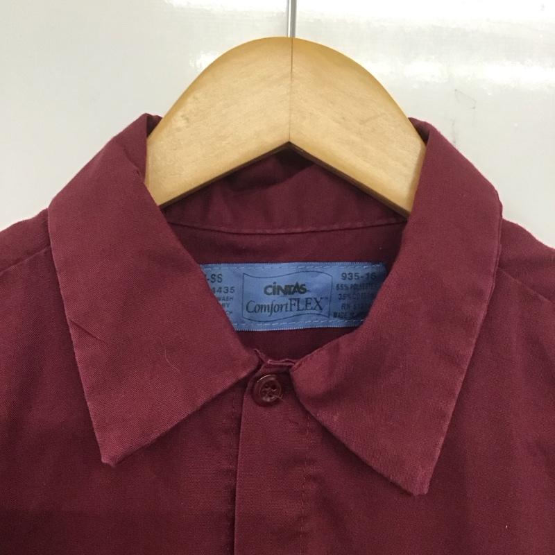 古着 USED シャツ、ブラウス 半袖 半袖シャツ 無地シャツ 古着 M ロゴ、文字 えんじ / ワインレッド / メンズ USED 古着 中古 10139043