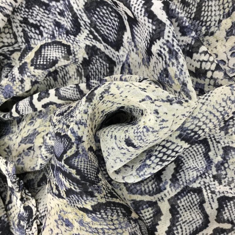 ザラ ZARA カットソー 長袖 8541 217 330 シアー スキッパー S ヘビ柄 マルチカラー / マルチカラー /  レディース USED 古着 中古 10112264