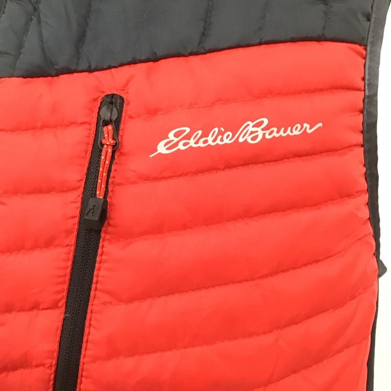 エディーバウアー Eddie Bauer ベスト ベスト ジップアップベスト ダウンベスト ノースリーブカットソー S ロゴ、文字 赤 / レッド / X 紺 / ネイビー / メンズ USED 古着 中古 10110415