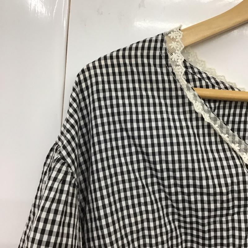 オリーブデオリーブ OLIVE des OLIVE シャツ、ブラウス 長袖 FREE チェック 白 / ホワイト / X 黒 / ブラック / レディース USED 古着 中古 10131835