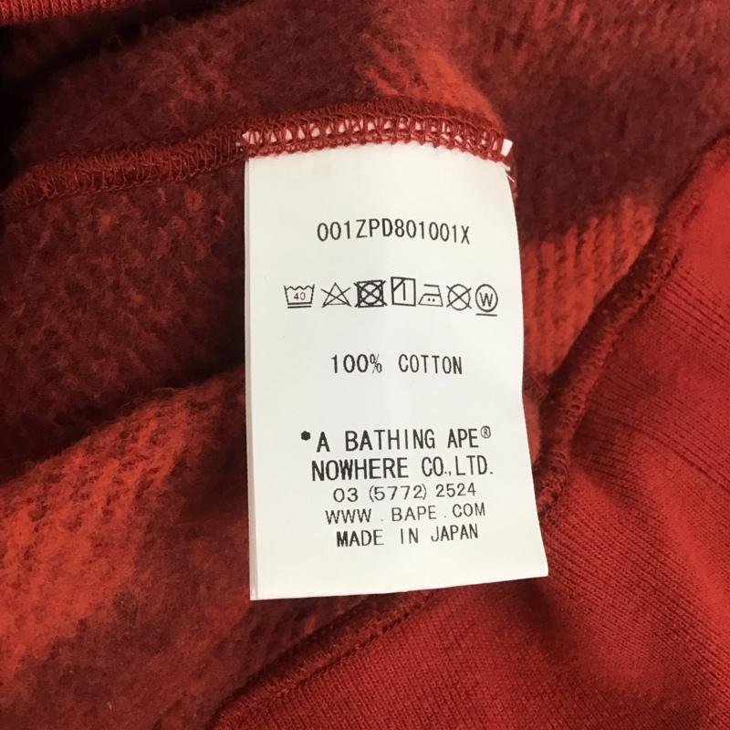 アベイシングエイプ A BATHING APE パーカー 長袖 ジップアップパーカー 長袖パーカー フード付きパーカー 総柄 赤 / レッド / メンズ USED 古着 中古 10107434