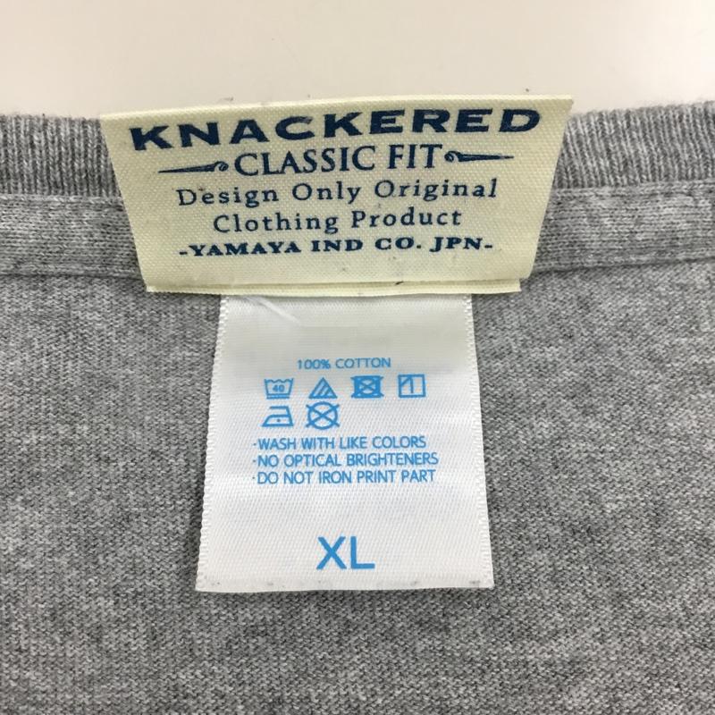 ナッカード KNACKERED カットソー 長袖 長袖カットソー クルーネックカットソー ロングスリーブカットソー プリントTシャツ XL プリント 黒 / ブラック / X 灰 / グレー /  メンズ USED 古着 中古 10108934