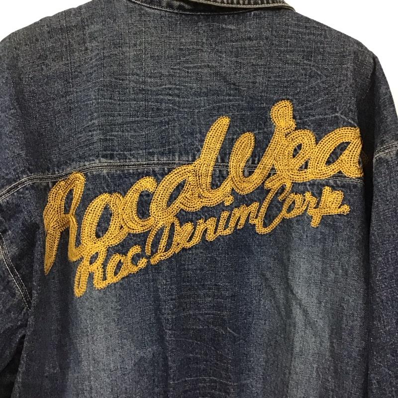 ロカウェア ROCAWEAR ジャケット、上着 ジャケット、ブレザー デニムジャケット Gジャン アウター カジュアルジャケット XL ロゴ、文字 インディゴ / インディゴ / メンズ USED 古着 中古 10130314