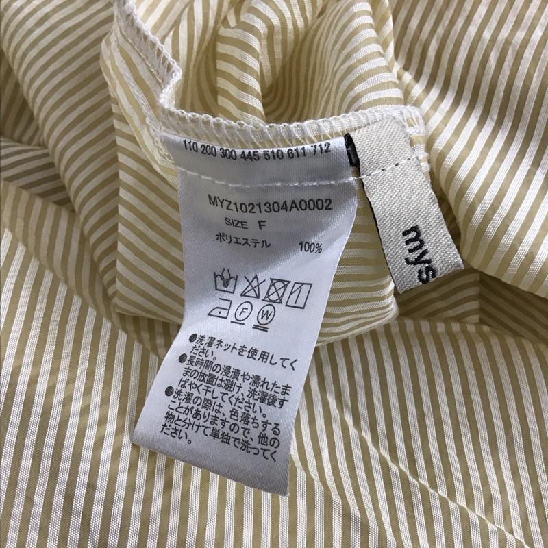 ミスティック mystic シャツ、ブラウス 長袖 長袖シャツ ストライプシャツ ノーカラーシャツ ストライプシャツ FREE ストライプ 黄 / イエロー / レディース USED 古着 中古 10143809