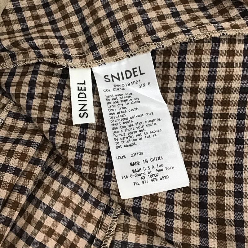 スナイデル SNIDEL ワンピース ロングスカート SWFO194021 シャーリングノースリワンピース 0 チェック ベージュ / ベージュ /  レディース USED 古着 中古 10133372