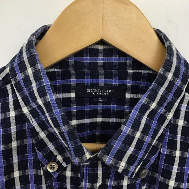 バーバリー BURBERRY シャツ、ブラウス 半袖 半袖シャツ チェックシャツ ボタンダウンシャツ L チェック マルチカラー / マルチカラー / メンズ USED 古着 中古 10137046